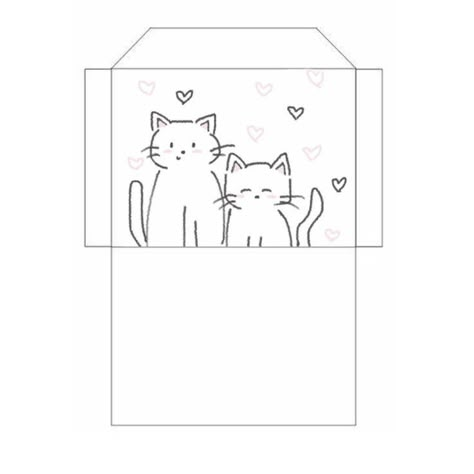 Cute Envelope Template, Cat Envelope, Envelope Printing Template, Mini Envelopes Template, Envelope Template Printable, Writing Paper Printable Stationery, Cute Envelopes, Paper Toys Template, Japanese Drawings