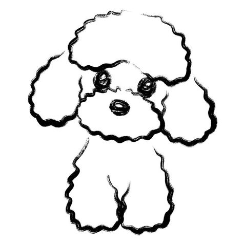 Dog Sketch Easy, Anjing Poodle, Poodle Drawing, Dog Drawing Simple, Sharpie Drawings, Simple Sketch, Pug Art, 강아지 그림, Easy Doodles Drawings