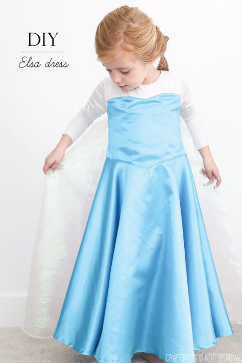 DIY Elsa costume \\ craftiness is not optional Diy Elsa Costume, Elsa Dress For Kids, Frozen Costume Diy, Elsa Diy, Elsa Halloween Costume, Princess Dress Patterns, Elsa Frozen Costume, Costume Princess, Frozen Dress