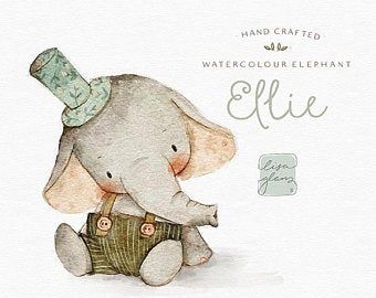 Watercolour Paper Texture Backgrounds, Baby Animal Nursery Art, Woodland Nursery Girl, Animal Clip Art, Woodland Nursery Art, Watercolor Paper Texture, Baby Poster, Baby Elefant, Nursery Art Girl