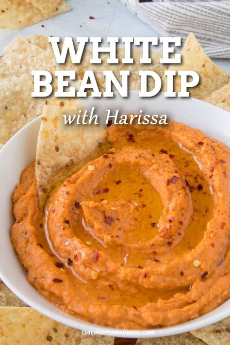 White Bean Pate, Harrisa Paste Recipe, Harissa Recipes Vegetarian, Recipes With Harissa, Harissa Hummus, Harissa Recipe, White Bean Dip Recipe, Bean Dip Recipe, Harissa Recipes