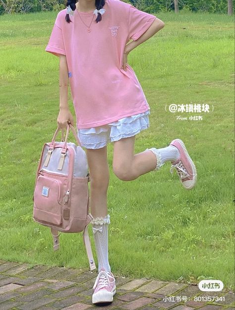 Kawaii Summer Outfits, Outfits Japan, Kawaii Summer, Core Outfits, Kawaii Outfits, Color Outfits, Kawaii Core, Kawaii Clothes, Coraline