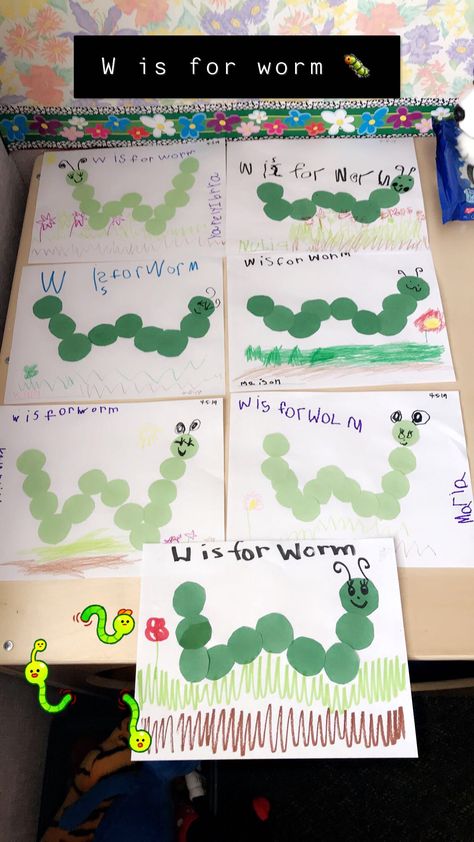 Letter W Craft For Preschoolers, W Is For Craft Preschool, Letter U Preschool Crafts, Letter W Crafts For Preschoolers Ideas, Literacy Week Ideas Preschool, W Letter Crafts For Preschool, Letter Art Projects For Preschoolers, W Is For Worm Preschool Craft, Letter W Projects For Preschoolers