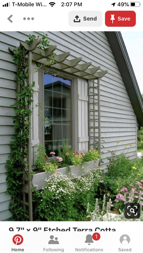 Yard Garden Design, House Planter, Natural Landscaping, Small Front Yard Landscaping, Small Front Yard, Garden Vines, Window Planter Boxes, Diy Pergola, Side Yard