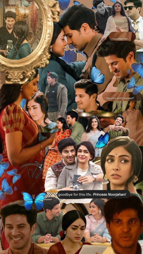 Sita ramam south Indian aesthetic collage cinephile mrunal thakur dulquer salman South Indian Aesthetic, Dulquer Salman, Sita Ramam, Actors Illustration, Mrunal Thakur, Movie Pins, Bollywood Quotes, Movies Quotes Scene, Royalty Aesthetic