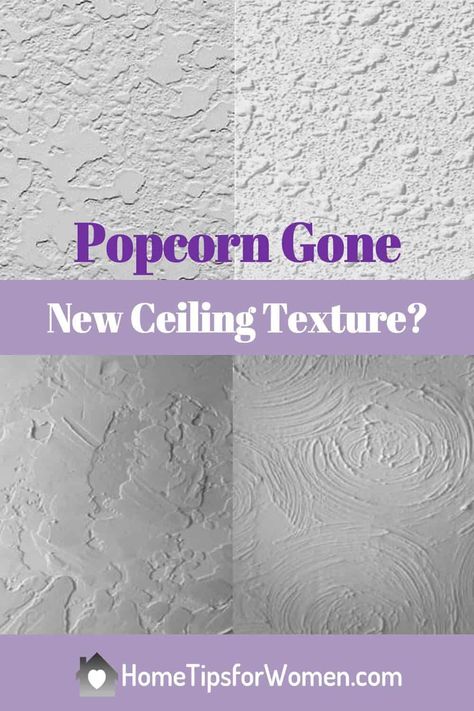 Builders love spraying ceilings with a popcorn ceiling texture. It's fast (spraying) and hides many imperfections in the drywall seams that would take lots of time to repair. Homeowners don't like popcorn ceilings, feeling it's old fashion and not very attractive so ... learn how to get rid of this unwanted ceiling texture. #popcorn ceiling, #popcorn ceiling repair, #popcorn ceiling removal, #popcorn ceiling cover up How To Get Rid Of Textured Ceiling, Retextured Ceiling, How To Get Rid Of Popcorn Ceiling, Popcorn Walls, Popcorn Ceiling Repair, Remove Popcorn Ceiling, Popcorn Ceiling Makeover, Ceiling Texture Types, Popcorn Ceiling Removal