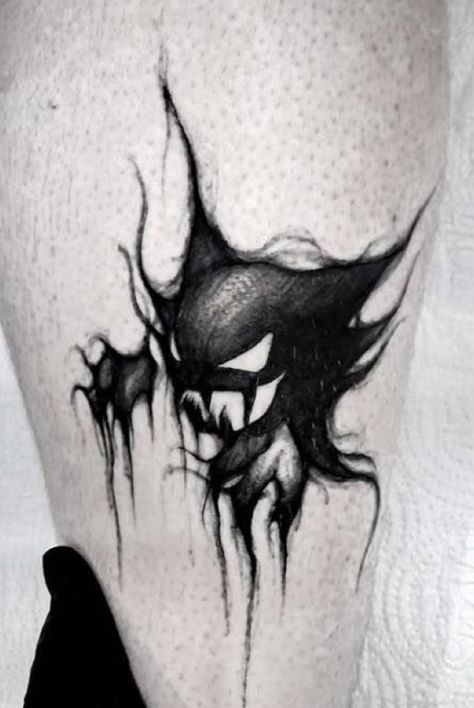 Horror Tattoo Ideas Dark Art, Tattoo Ideas Dark Art, Tattoo Ideas Dark, Horror Tattoo Ideas, Yugioh Tattoo, Gengar Tattoo, Tattoo After Care, Tattoo Ideas Unique, Tattoo Artist Tattoo