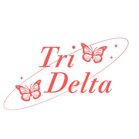 Tri Delta Shirts Design, Tri Delta Apparel, Butterfly Sorority Shirt, Tri Delta Shirts, Tri Delta Graphics, B Unlimited Shirts Sorority, Sorority Graphic Print Relaxed Fit T-shirt, Sorority Cotton T-shirt With Graphic Print, Tri Delt