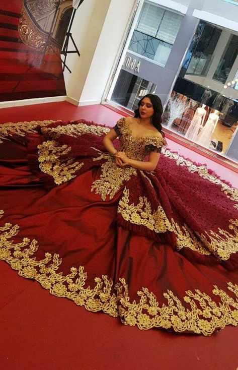 Maroon Quinceanera Dresses, Red 15 Dresses Quinceanera, Red And Gold Quinceanera Dresses, Red Quince Dress, Burgundy Quinceanera Dresses, Quinceanera Dresses Red, Vestido Charro, Mexican Quinceanera Dresses, Quinceanera Dresses Gold