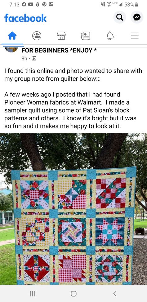 Pioneer Woman Fabric, Quilt Display, Sampler Quilt, Pioneer Woman, Crazy Quilts, Quilt Ideas, Display Ideas, Quilt Making, Fabric