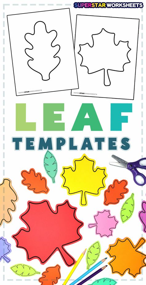 Leaves Template Free Printable, Fall Leaves Activities, Fall Stem Activities, Leaf Printables, Leaf Template Printable, Fall Leaf Template, Leaf Templates, Fall Science, Autumn Leaves Craft