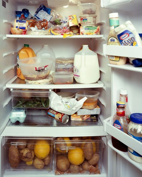 Photographer takes voyeuristic peek inside refrigerators | The Splendid Table Fridge Photos, Sweet Station, Emergency Room Nurse, Next Door Neighbor, Color Codes, Emergency Room, Lazy Susan, What You Eat, Emergency Medical