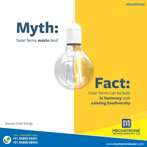 Myth And Fact Social Media Post, Myth Fact Creative Ads, Myth And Fact Design, Solar Ads, Renewable Energy Design, Myth And Fact, Myth Fact, Advertising Campaign Design, Solar Energy Design