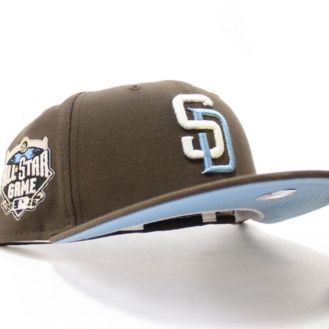 Brown Fitted Hat, Padres Hat, Hat Outfit Men, Chicago Bulls Snapback Hat, Custom Fitted Hats, Swag Hats, Brown Sky, Hat Aesthetic, 59fifty Hats