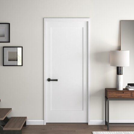 Simple Interior Door Design, White Single Panel Interior Doors, Plain White Doors Interior, Interior Doors Contemporary, House Door Design Bedrooms, Single Panel Doors, Modern Door Casing Trim, Mid Century Modern Interior Doors Styles, Transitional Style Interior Doors