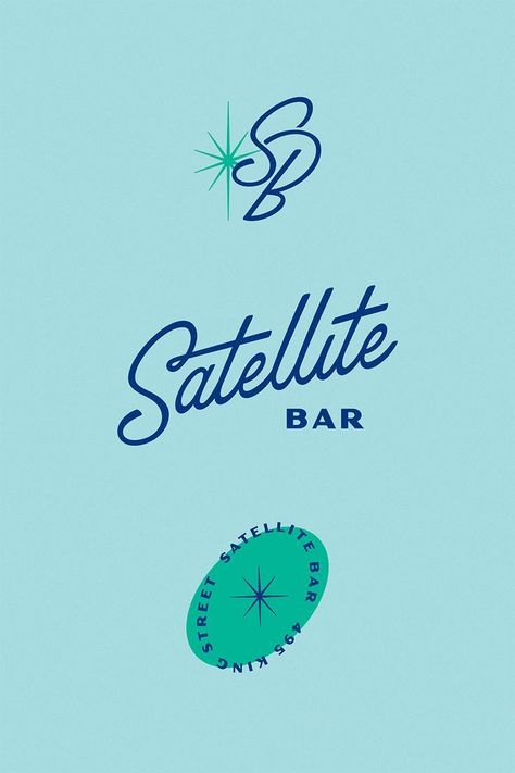 Satellite Bar — Eliza Design Studio restaurantwebsitedesign #logobutik #editlogo Retro Brand Identity, Modern Retro Logo, Satellite Bar, Identity Color Palette, Logo Design Restaurant, Diner Branding, Bar Logo Design, Resturant Logo, Diner Logo