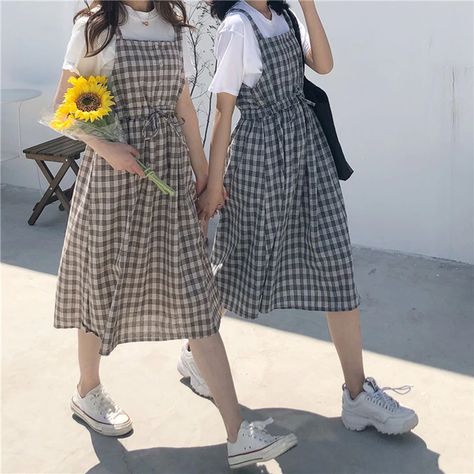 Smarter Shopping, Better Living! Aliexpress.com Long Women Dress, Princesscore Cottagecore, Women Dress Casual, Vestidos Retro, Summer Spaghetti, Soft Girl Outfits, Summer Plaid, Harajuku Outfits, Clothing Pieces