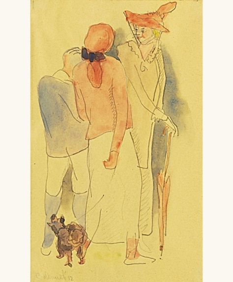 Strolling, 1912 - Charles Demuth (1883–1935) Charles Demuth, Ashcan School, Charles Henry, Drawing Heads, Drawing Studies, Artist Sketchbook, Pencil On Paper, Watercolor Artists, Abstract Painters