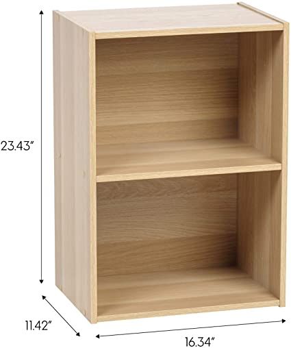 AmazonSmile: IRIS USA 2-Tier Wood Storage Shelf, Light Brown: Furniture & Decor Small Book Shelf, Shelf Light, Mini Shelf, Mini Bookshelf, Storage Bookshelf, Wood Storage Shelves, Cabinet For Living Room, Bookshelf Cabinet, Bookshelf Storage