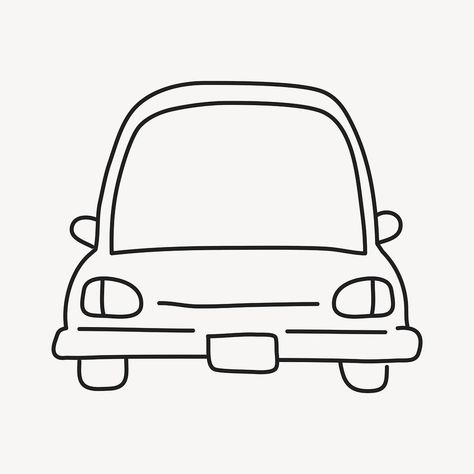 Front Of A Car Drawing, Cute Car Doodles, Cartoon Cars Drawing Simple, Back Of A Car Drawing, Back Of Car Drawing, Cute Car Drawings, Chicago Doodles, Car Drawing Simple, Doodle Cars