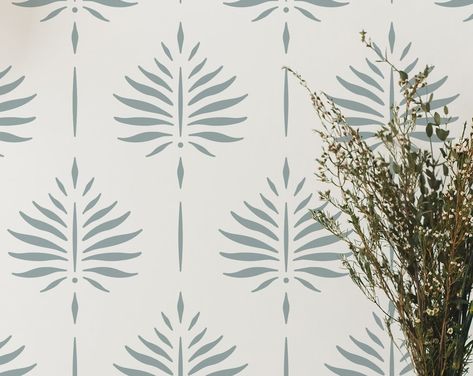 STENCILIT - Etsy Expensive Wallpaper, Fern Wall, Large Wall Stencil, Wall Stencil Patterns, Home Decor Wallpaper, Stencil Painting On Walls, Stenciled Floor, Large Stencils, Stencil Furniture