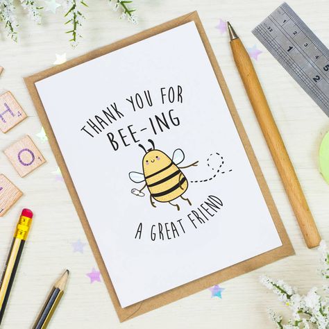 Thanks For Being My Friend Card, Message Cards Ideas, Cute Thank U Cards, Card Idea For Friend, Thank You Card For Best Friend, Card Ideas For Your Best Friend, Handmade Friend Gifts, Thank You Cards For Friends, Thank You Gift Card Ideas