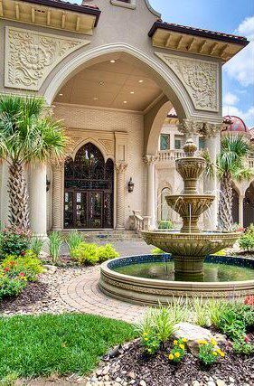 . Garden Fountain Ideas, Fountain Ideas, Fountains Backyard, Garden Fountain, Grand Entrance, House Goals, Elegant Homes, My Dream Home, Future House