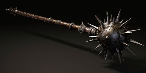 The History and Evolution of the Morning Star Weapon - Mace Designs, Magical Mace Dnd, Mace Concept Art, Morningstar Mace, Dnd Spear Item, David Dubnitskiy, The Morning Star, Close Quarters Combat, Dnd Homebrew