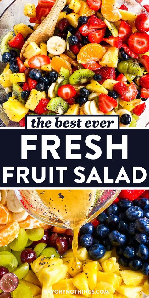 Poppy Seed Fruit Salad, Fruit Salad Dressing, Citrus Fruit Salad, Fruit Dressing, Easy Fruit Salad Recipes, Best Fruit Salad, Dressing For Fruit Salad, Salads For A Crowd, Fruit Salad Easy