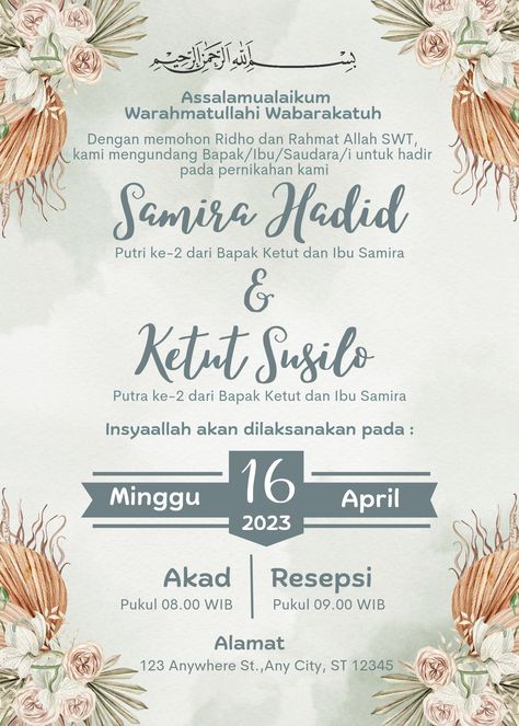 Edit dan download template di canva Template Undangan, Undangan Digital, Printable Invitation Templates, Fun Birthday Party, Engagement Ceremony, Cat Air, Printed Invitations, Birthday Fun, Printable Invitations