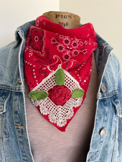 This Bandanas item by HerdingBoho has 10 favorites from Etsy shoppers. Ships from Camp Verde, AZ. Listed on Oct 23, 2023 How To Wear Bandana, Camp Verde Arizona, How To Patch Jeans, Cowboy Chic, Concert Wear, Upcycle Shirt, Fashion Festival, Festival Concert, Cowgirl Chic