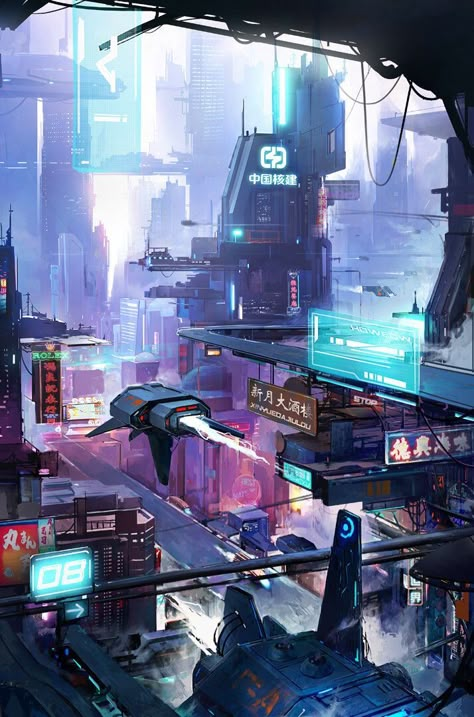 City Fantasy Art, Kota Masa Depan, Art Chill, Scifi City, Sci Fi Landscape, Amoled Wallpapers, Sci Fi City, Sci Fi Environment, Anime City