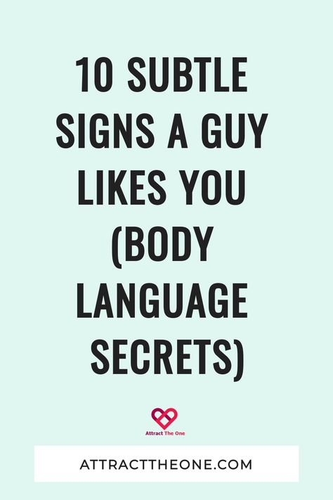 Wondering if a guy likes you? Here are 10 subtle signs he likes you from his body language, even if he hasn't told you yet. Signs That They Like You, Physical Signs He Likes You, Guy Like You, If A Guy Like You, Signs That A Guy Like You, Things A Guy Does When He Likes You, Signs He Likes You Over Text, If He Likes You, Signs A Guy Like You