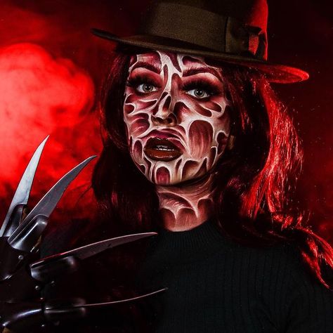 BROOKE ELLIS💋🇬🇧 (@brookeellismakeup) • Instagram photos and videos Freddie Kruger Makeup, Face Paint Makeup, Halloween Makeup Scary, Horror Icons, Jason Voorhees, Freddy Krueger, A Nightmare, Cosplay Makeup, Friday The 13th