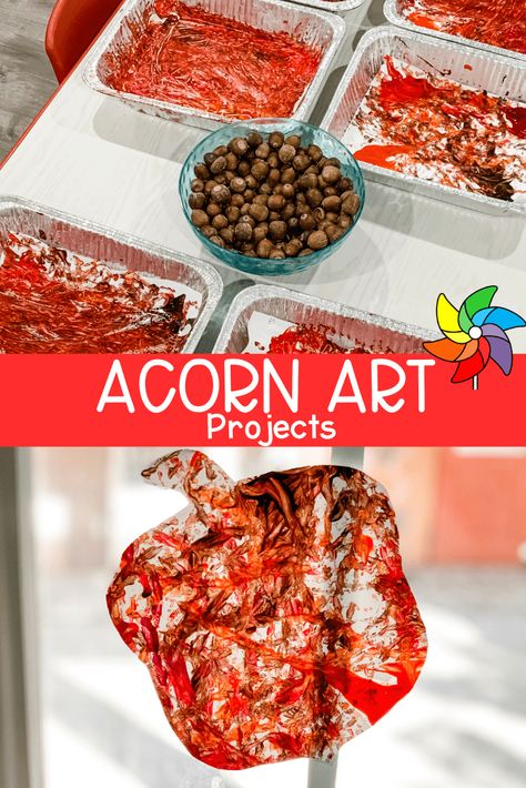 Gather acorns this fall, and not only can they be used in a sensory bin, but children can also use them for fantastic acorn art projects. Fall Preschool Unit, Fall Paint Colors, Acorn Art, Preschool Organization, Acorn Painting, Open Ended Art, Acorn Crafts, Fall Art Projects, Early Childhood Classrooms