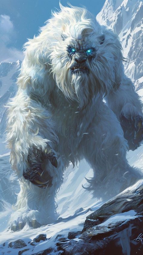 Bigfoot Pictures, Bigfoot Art, Snow Monster, Wild Animal Wallpaper, Strange Beasts, Monster Artwork, Creature Artwork, Cool Monsters, Fantasy Races