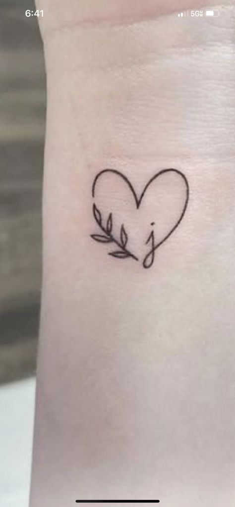 Tattoos For Moms With Two Sons, J Rose Tattoo, Mothers Daughter Tattoo, Mum And Son Tattoo Ideas, Mother And Son Tattoo Design, Tiny Mom Tattoos, Kid Initial Tattoo Ideas, Small Kids Tattoos For Moms, Tattoos For Daughter For Mom