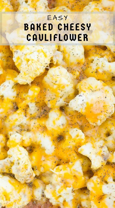 Baked Califlower, Cheesy Cauliflower Recipes, Baked Cauliflower Recipe, Cheesy Cauliflower Bake, Cheese Cauliflower, Cauliflower Side Dish, Cauliflower Recipes Healthy, Recipes Cauliflower, Cheesy Cauliflower