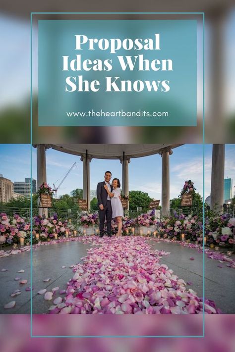 As Wedding Proposal Planners, a lot of our clients want to plan a marriage proposal but their partner knows it is coming. It’s not uncommon that you and your partner have discussed marriage and that she knows a proposal is coming soon. And in some cases, the couples have even gone ring shopping together so she REALLY knows it is coming. But that doesn’t mean that she knows HOW it is coming and that is where we come in. Check out these proposal ideas when she knows a proposal is coming. Shopping Together, Ways To Propose, Marriage Proposal, Proposal Engagement, She Knows, Marriage Proposals, Proposal Ideas, Plan A, Rose Petals