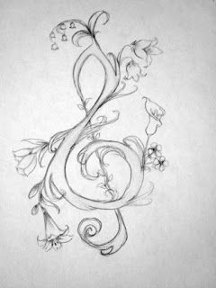 G Note Tattoo, Music Themed Drawings, Music Theme Art, G Clef Tattoo, Symbolic Drawings, Music Inspired Art, Clef Tattoo, Treble Clef Tattoo, Key Symbol