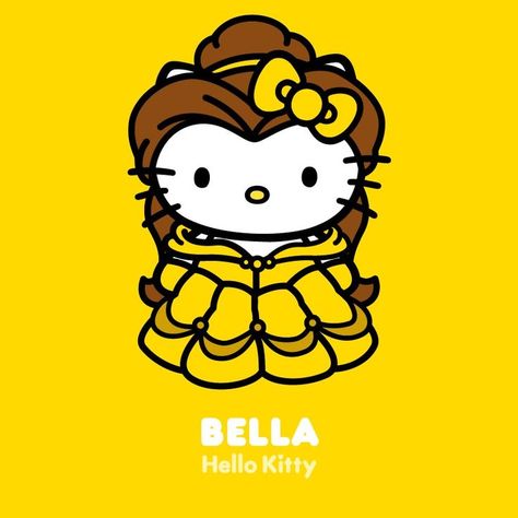 Hello Kitty Belle | Beauty and the Beast Disney Princess Hello Kitty As Princess, Hello Kitty As Disney Princesses, Hello Kitty Disney Princess, Princess Hello Kitty, Hello Kitty Princess, Disney Hello Kitty, Hello Kitty Imagenes, Images Hello Kitty, Princess Kitty