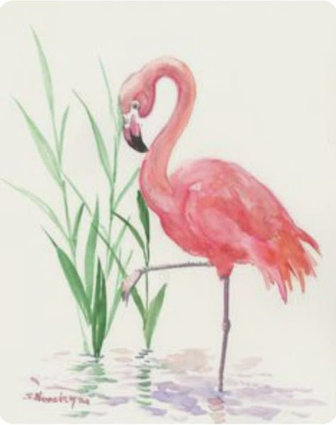 Flamingo Pictures, Grade Three, Flamingo Art Print, Flamingo Painting, Flamingo Art, Watercolor Painting Techniques, Mini Canvas Art, Watercolor Bird, Pastel Art