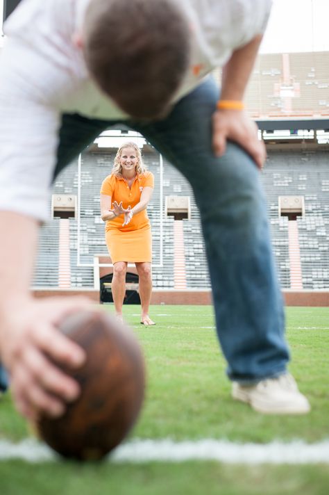 Football Stadium Engagement pictures at Neyland Stadium at The University of Tennessee in Knoxville, TN. Shane Hawkins Photography of Knoxville, TN.- UT, vols, go big orange, orange, white, football, engagement, stadium, field, football engagement pictures, Stadium engagement pictures Engagement Photos Football, Football Field Engagement Photos, Football Prom Pictures, Football Engagement Photos, Football Engagement Pictures, Football Family Pictures, Football Photoshoot Ideas, Photoshoot Ideas Engagement, Hiking Couples