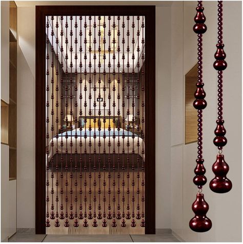 Beaded Curtains Diy, Door Curtains Diy, Arabic Living Room, Earth Tone Living Room, Beaded Curtains Doorway, Bedroom Divider, Room Divider Ideas, Beaded Door Curtains, Room Divider Shelves