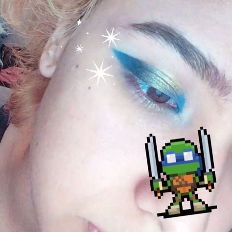 Tmnt Makeup Eye, Tmnt Makeup, Tmnt Leonardo, Cowabunga Dude, Tmnt Leo, Inspired Makeup, Tmnt 2012, Eye Look, Eyeshadow Looks