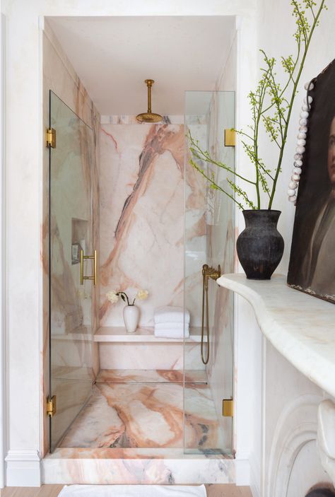 Room Swoon: Step Inside My Brooklyn Bathroom and Shop the Look Claremont House, Design Interior Baie, Elegant Bathrooms, Dreams Photography, Future Space, Bookcase Door, Marble Showers, Monday Mood, Stone Bathroom