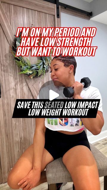 Spice Smith on Instagram: "Here is why I still work out on my period ⬇️ Workout deets below⬇️  Periods are absolutely draining. And as we hit our 40s, it seems like it is getting worst. The pain, the bloat, the length, etc! Some women choose to not work out on their cycle and I absolutely get it. For me, if my cycle is causing me a lot of strife, I may rest completely, BUT if I have just ONE OUNCE of energy, I go for a low impact workout. It is important for me to move because it helps me mentally. Especially when I’m moody due to PMS (sorry hubby😂)   Low Impact Seated Chair Workout:  ✅3 rounds ✅Pick 5 of these exercises and perform them for 20 seconds and rest for 40 seconds.  ✅Listen to your body. Do more or less as you need to  #righteouslyfit #periodproblems #menstrualcycle #lowimpact Exercise When On Period, Exercises To Do On Your Period, Working Out On Your Period, Workouts For Period Days, Period Friendly Workouts, Period Workout Exercises, Sorry Hubby, Period Workout, On My Period