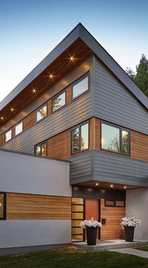 Dark Cladding House Exterior, Fasad Scandinavian, Wood Effect Cladding Exterior, Vertical Wooden Cladding Exterior, Black Wood Facade, Horizontal Wood Cladding Modern Exterior, Exterior Paneling, Contemporary Exterior Design, Wood Cladding Exterior