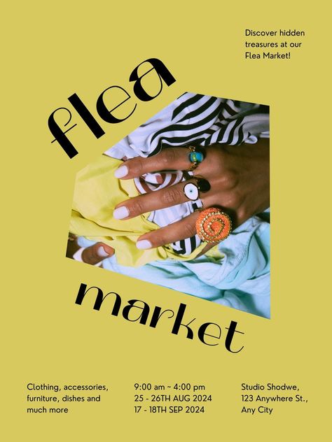 Advertising Design Poster Marketing, Pop Up Market Poster, Clothing Sale Poster Design, Flea Market Poster Design, Flea Market Flyer, Market Poster Design, Coolest Posters, Flea Market Poster, Market Banner