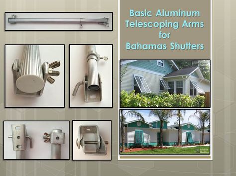 These are basic aluminum telescoping arms that prop open a Bahamas style… Wood Window Shutters, Bahamas Style, Playhouse For Kids, Bahama Shutters, Wood Window, Shutters Exterior, Window Shutters, Kids Playhouse, Wood Windows